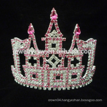 Wholesale colored rhinestone house design christmas pageant crowns